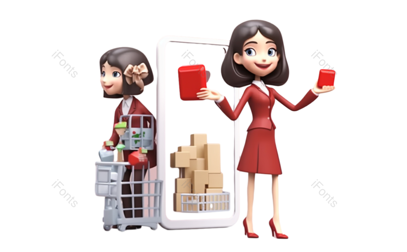 节日图片,卡通元素,鞋子PNG,网上购物免抠素材